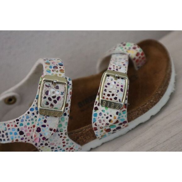 Birkenstock  Girls' Sz 24 US 6-6.5 White Taormina Mosaic Sandals - Picture 7 of 11